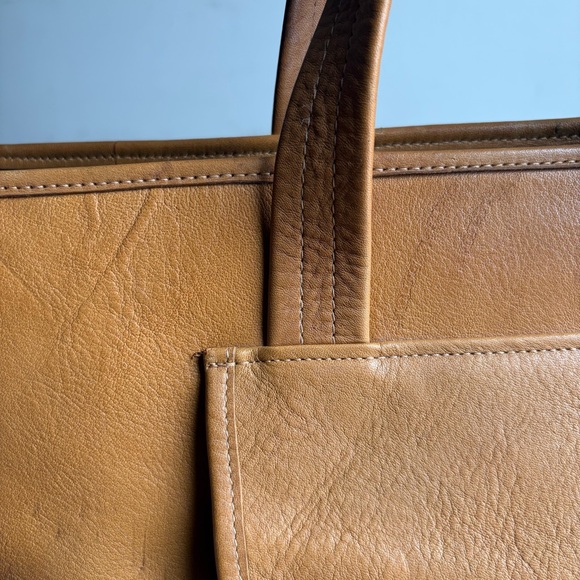 *RARE* Bonnie Cashin Coach Oversized Patch Pocket Saddle Leather Tote VTG 1960s - Picture 15 of 16